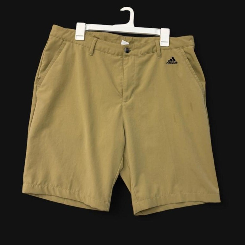 Adidas Men's Recycled Content Golf Shorts 36 Khaki Tan Beige Stretch Athletic